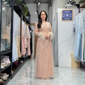 ชุดราตรีสีชมพู อก 34/ เอว 30/ สะโพก 40