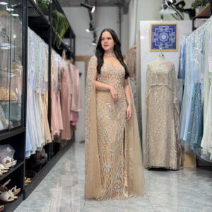 ชุดราตรีสีทอง-สีครีม อก 36,46/ เอว 30,38/ สะโพก 40,48