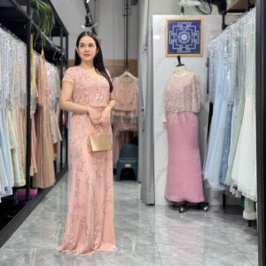 ชุดราตรีสีชมพู อก 36/ เอว 30/ สะโพก 40